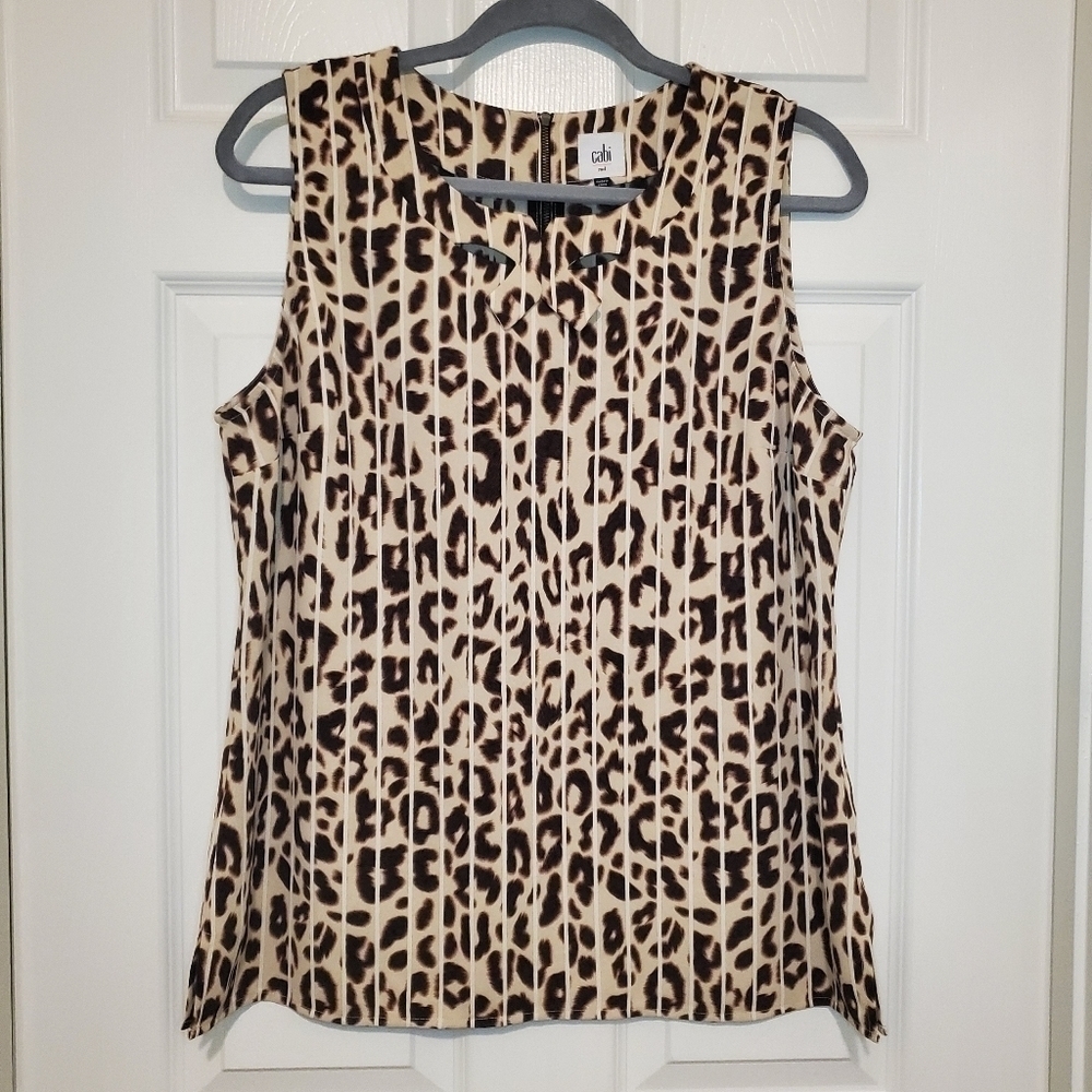 CAbi Leopard Print Tank Top Sz Medium